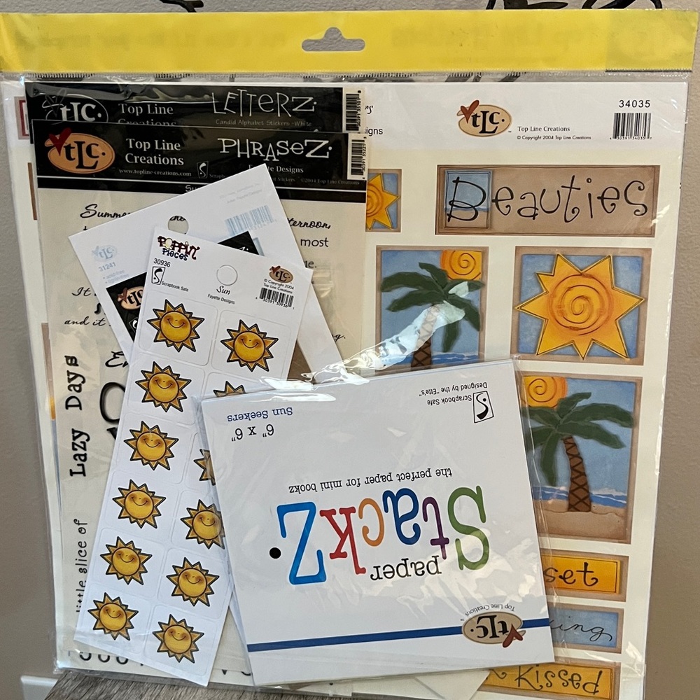 Rare Scrapooking Kit 2004 “Sun Seekers” by Top Line Creations 6x6 Summer Lot